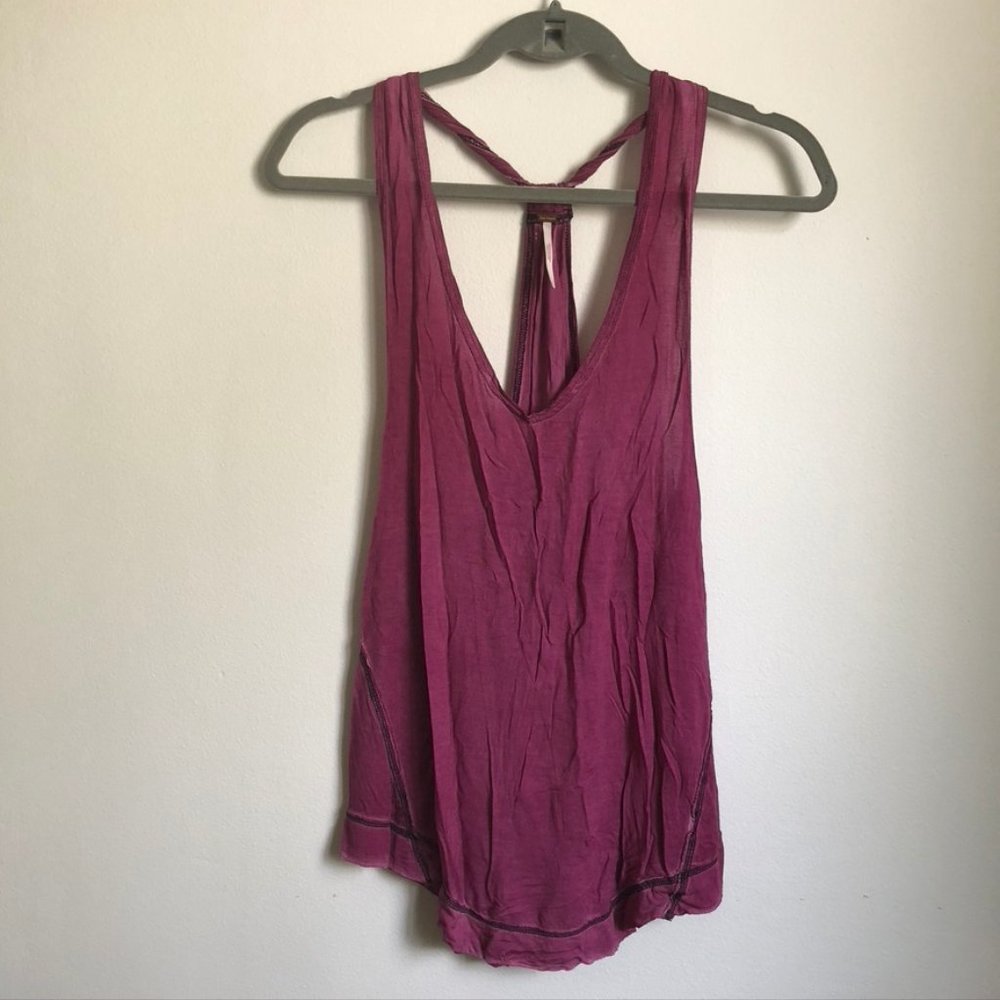 Free People Nectarine Halter Tank Magenta Size S